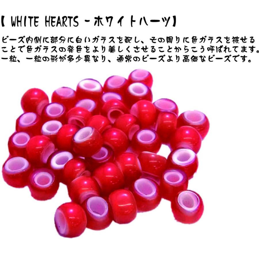 ネックレス メンズ 6mm ホワイトハーツ ビーズ ネイティブアメリカン