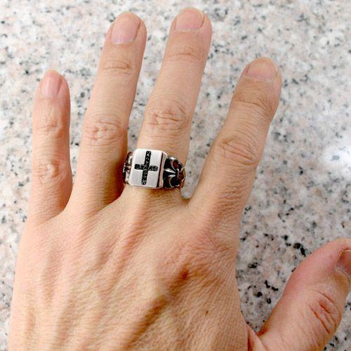 メンズリング 人気 ダイヤモンド プラチナ リング 指輪 ブラック クロス 百合の紋章 印台 カレッジリング メンズ リング 男性用 M241j 01 4b ジュエリーアンジュ 通販 Yahoo ショッピング