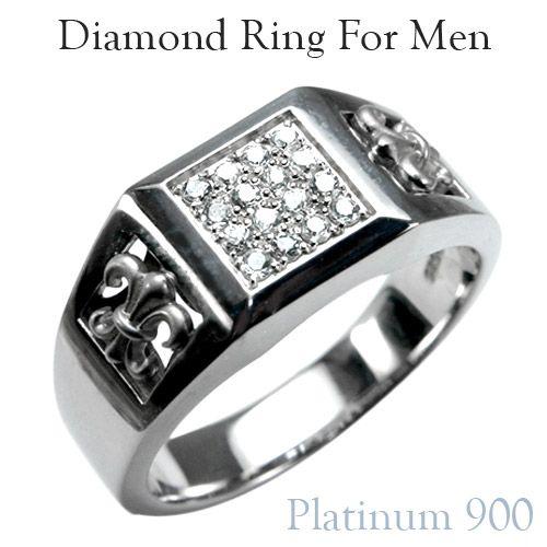 メンズリング 人気 ダイヤモンド プラチナ リング 指輪 百合の紋章 印台 カレッジリング メンズ リング 男性用 M243j 01 4 ジュエリーアンジュ 通販 Yahoo ショッピング