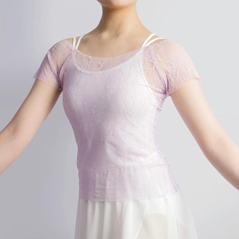 新品 チャコット トップス ショートスリーブリブ編みトップ M