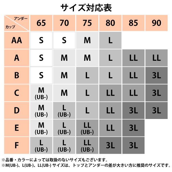 ワコール wacoal ウイング Wing MB4017 ブラジャー ノンワイヤー 3/4カップ シンクロブラ AA-Fカップ対応 S M L LL UB-サイズ｜angeikoma｜09