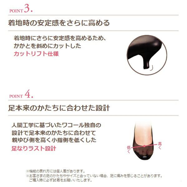ワコール wacoal サクセスウォーク success walk 送料無料 WFN566 パンプス 靴 かかと小さめ ヒール5cm ラウンドトゥ 足囲 C D E 2E 山羊革 日本製の画像