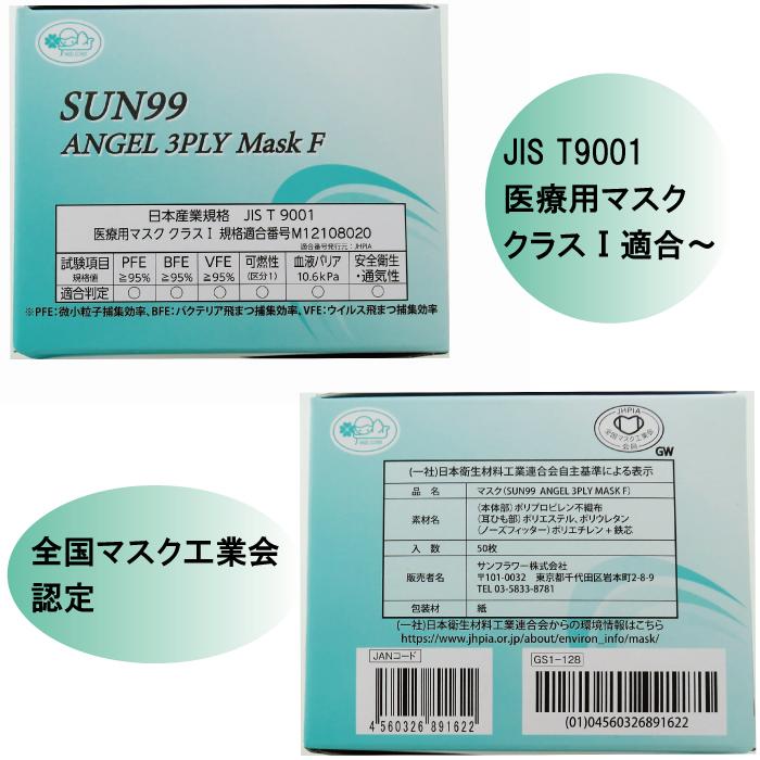 サンフラワー SUN99 ANGEL 3PLY Mask F フリーサイズ(17.5cm×9.5 サンフラワー SUN99 ANGEL 3PLY Mask F フリーサイズ(17.5cm×9.5