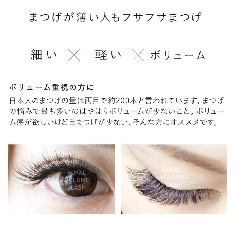 まつげエクステ マツエク ロイヤル ボリュームラッシュ(6列) 0.05mm C