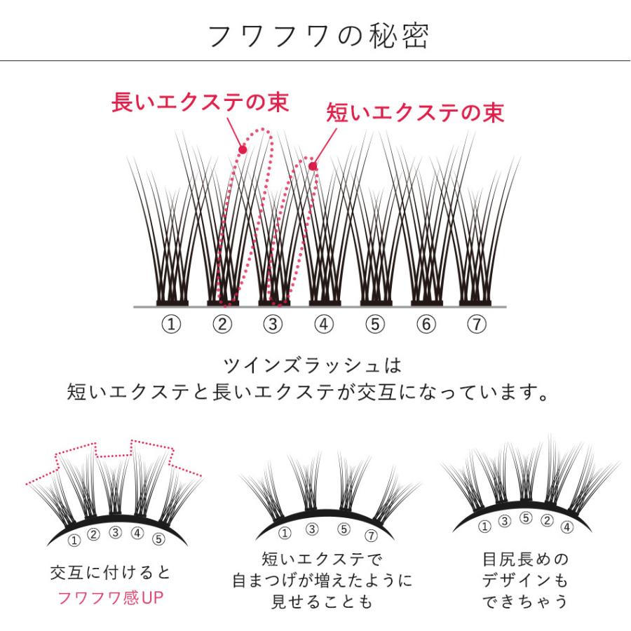 セルフマツエク セルフ マツエク ツインズラッシュ 12本束 まつ毛エクステ ボリュームラッシュ 束タイプ メール便可 アンジェララッシュ |  | 11