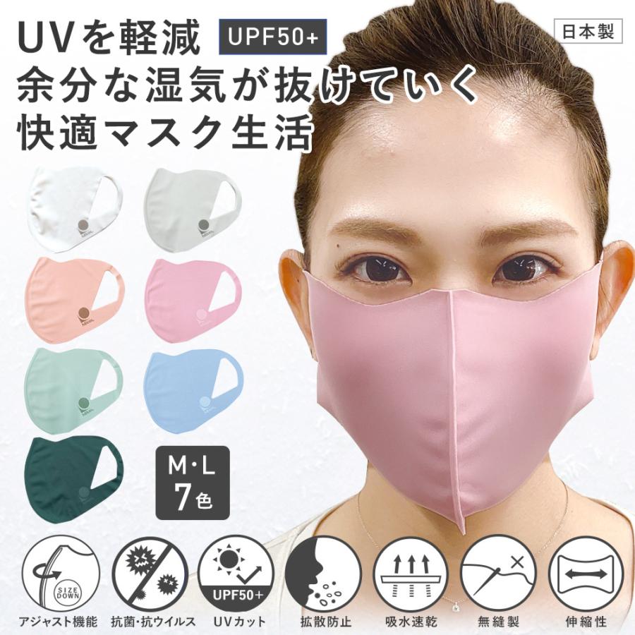 マスク UV 抗菌加工 3D ピッタリフィットマスク 速乾 サイズ調節 日本