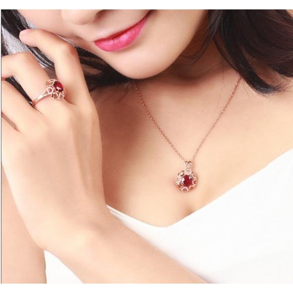 ネックレス ハート ローズピンクキュービックジルコニア