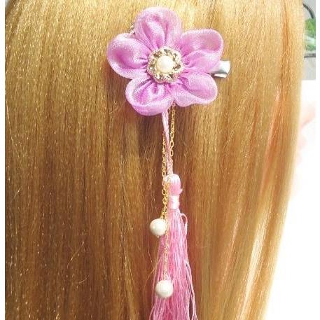 ヘアピン　コサージュピン　タッセル髪飾り 花フラワー　母の日プレゼント