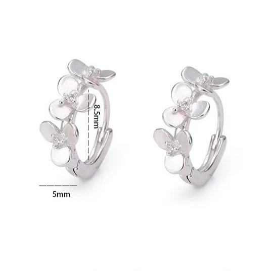 フープ ピアス 金属アレルギー対応 ハワイアン リングピアス プルメリアフラワー シルバー92 ピアス K18 両耳2点 | ブランド登録なし | 15