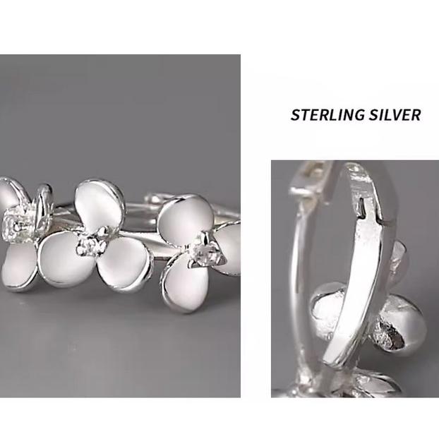 フープ ピアス 金属アレルギー対応 ハワイアン リングピアス プルメリアフラワー シルバー92 ピアス K18 両耳2点 | ブランド登録なし | 17