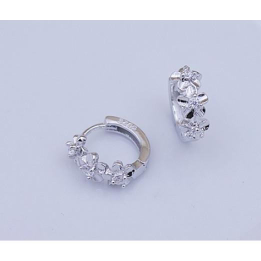 フープ ピアス 金属アレルギー対応 ハワイアン リングピアス プルメリアフラワー シルバー92 ピアス K18 両耳2点 | ブランド登録なし | 10