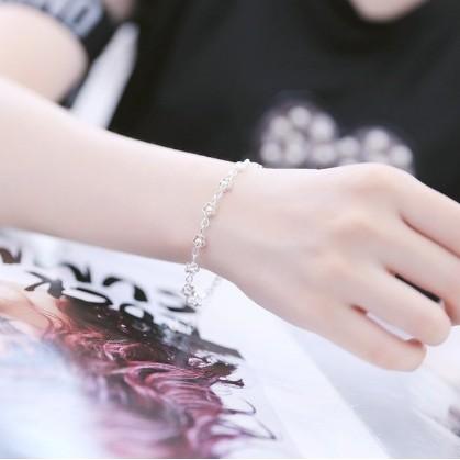 ブレスレット レディース 純銀製シルバー92.5% フラワー 花 チェーン