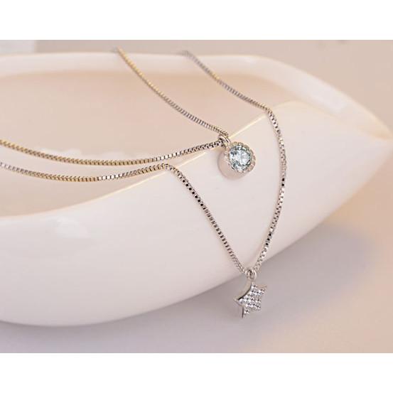 ネックレス レディース 星 キュービックジルコニア CZダイヤモンド  