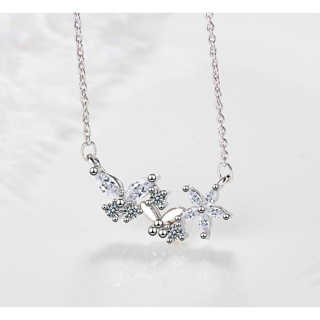 チェーンネックレス レディース 蝶々 フラワー 花 2個セット