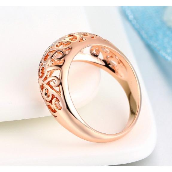 フラワー 花 リング 上品 大人 指輪 レディース 透かし彫り 綺麗 ピンクゴールド 18KGP 女性 送料無料 :12343015