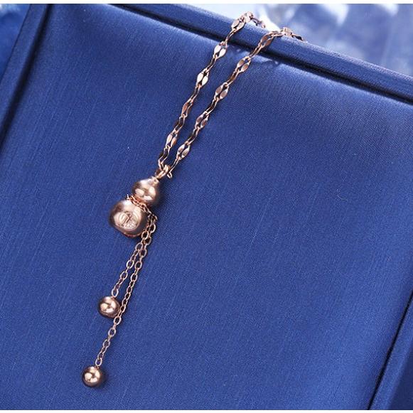 巾着袋付き)18K ゴールド シンプル ネックレス ハワイアンジュエリー ネックレス プチ バレル・K14 14金 ゴールド