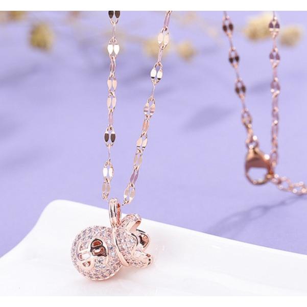 ローズゴールドの Qeelin のネックレス ひょうたん型のペンダント ローズゴールドの Qeelin のネックレス ひょうたん型のペンダント