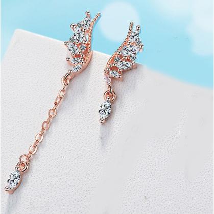 ピアス アレルギー対応 18金 天使の羽 水滴 2個セット スタッド