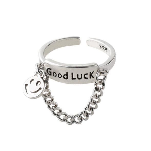 指輪リング レディース シルバー925 馬蹄フリーサイズ GoodLucK刻印