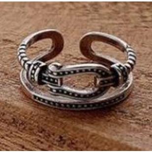 指輪リング レディース シルバー925 馬蹄フリーサイズ GoodLucK刻印