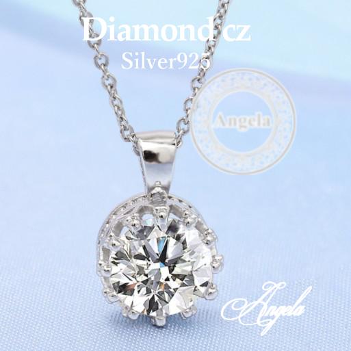 ネックレス レディース ペンダント シルバー925 一粒8mm キュービック