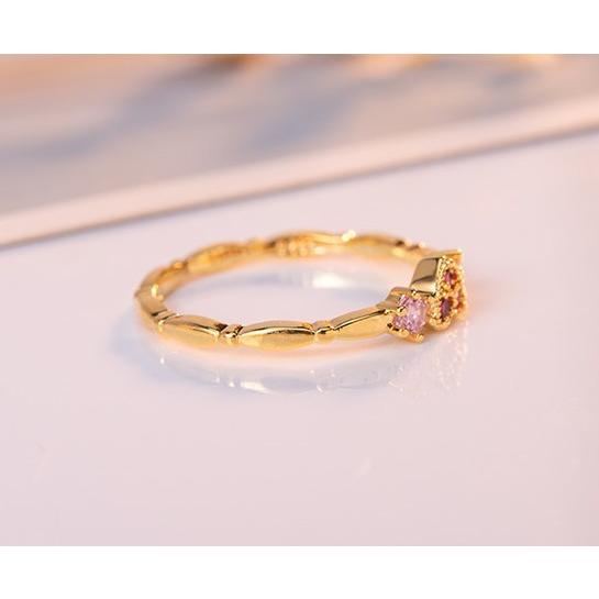 ｋ10ハートキュービックジルコニアリング Amazon | 4℃ (ヨンドシー) ハート キュービックジルコニア K10ピンク