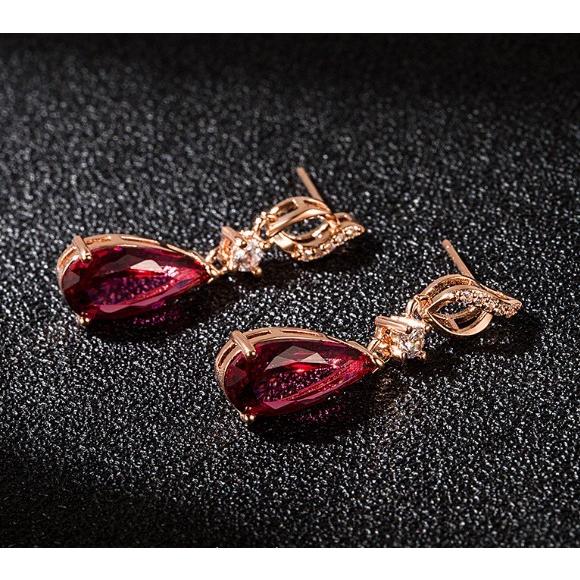 スタッド ピアス レディース シルバー925 しずく 水滴形 ピンク 紅水晶 
