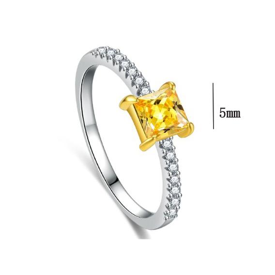 指輪 リング レディース シルバー925 黄色 イエロー CZダイヤ