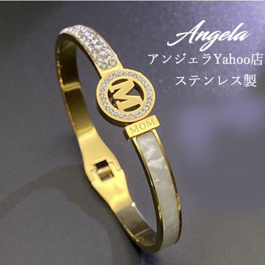 ステンレス バングル ブレスレット レディース 英文字 キュービック