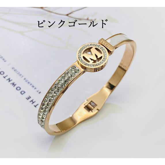 K10YG イエローゴールド キュービックジルコニア ブレスレット レディース 中古 ステンレス バングル ブレスレット レディース 英文字 キュービック