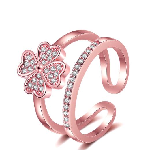 四つ葉のクローバー シルバーリングキュービックジルコニアCZ 指輪 リング レディース シルバー925 クローバー 四つ葉 CZ