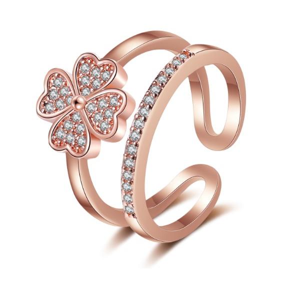 指輪 リング レディース シルバー925 クローバー 四つ葉 CZ