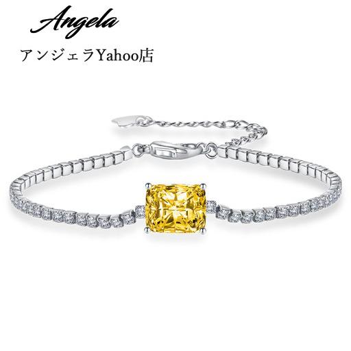 ブレスレット CZダイヤモンド レディースブレス シルバー925 長方形 