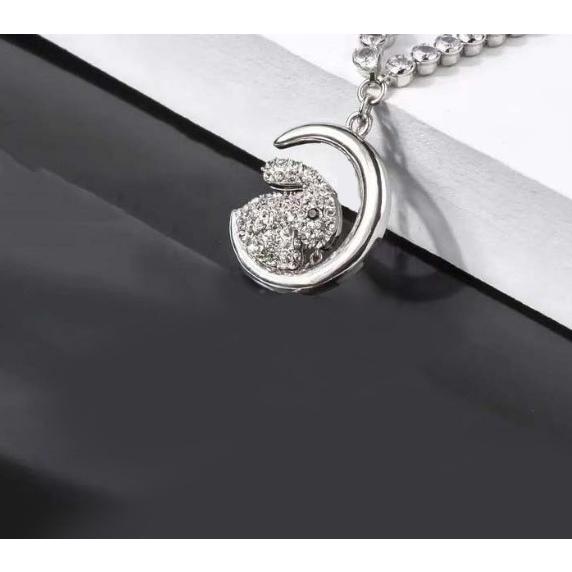 モンチッチ　スワロフスキーネックレス　うさぎ 即購入OK❗️スワロフスキーモンチッチ ネックレスチェーンセット