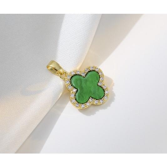 ネックレス レディース 四つ葉 クローバー CZダイヤモンド ステンレス