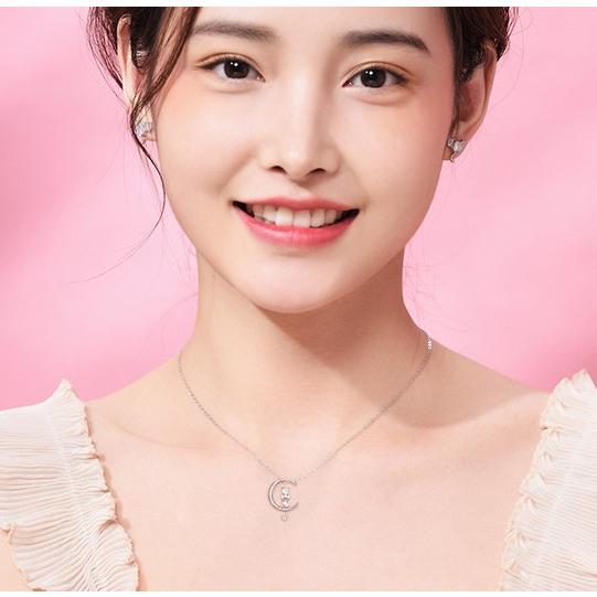 ネックレス レディース 三日月 猫 ネコ ねこ 6月誕生石 ムーンストーン