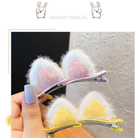 キッズヘアピン 2本セット キッズ ヘアピン 猫耳 パステルカラー 子供