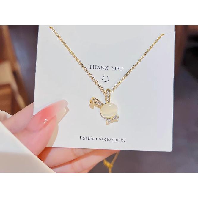 ネックレス ペンダント 兎 うさぎ レディース ウサギ ラビット 猫目石