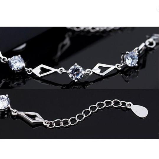 ブレスレット 腕輪 CZダイヤモンド 菱形 ダイヤ型 レディース AAA 