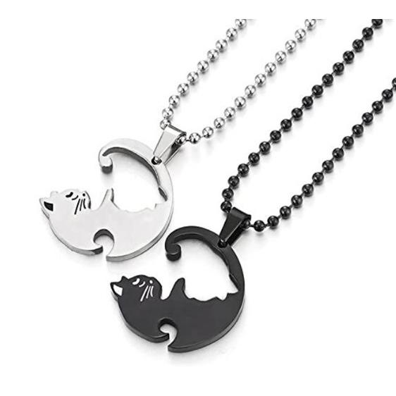 ネックレス ペア レディース 猫 ネコ ねこ サージカルステンレス 18K