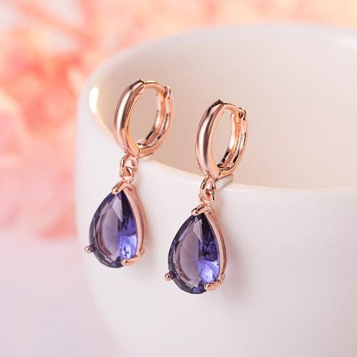 フープピアス レディース 水滴 しずく 紫色 パープル フープ リング