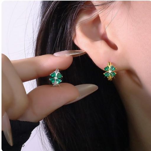 フープピアス レディース リングピアス 四つ葉 クローバー 花 フラワー