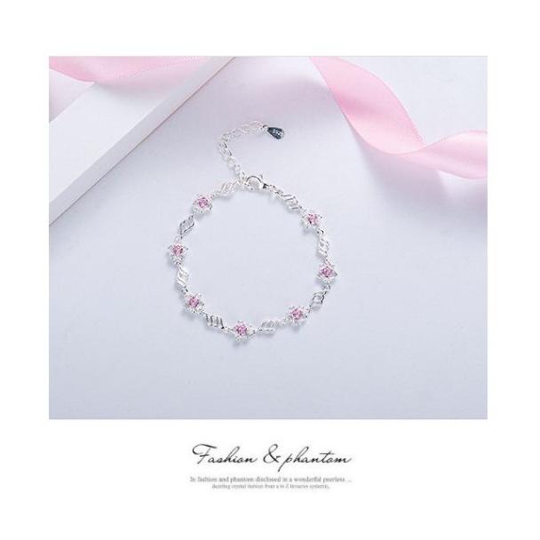 ブレスレット レディース CZダイヤモンド プラチナコーティング 可愛い