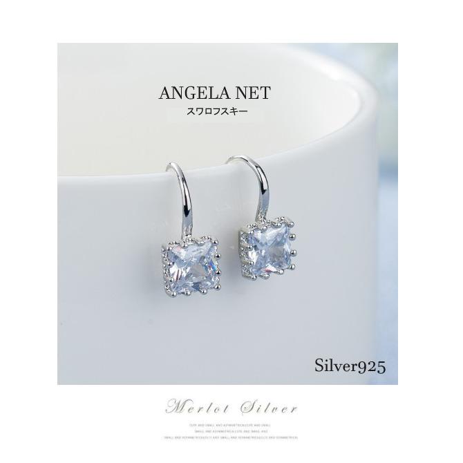 ピアス レディース SILVER スワロフスキー キラキラ シルバー925 
