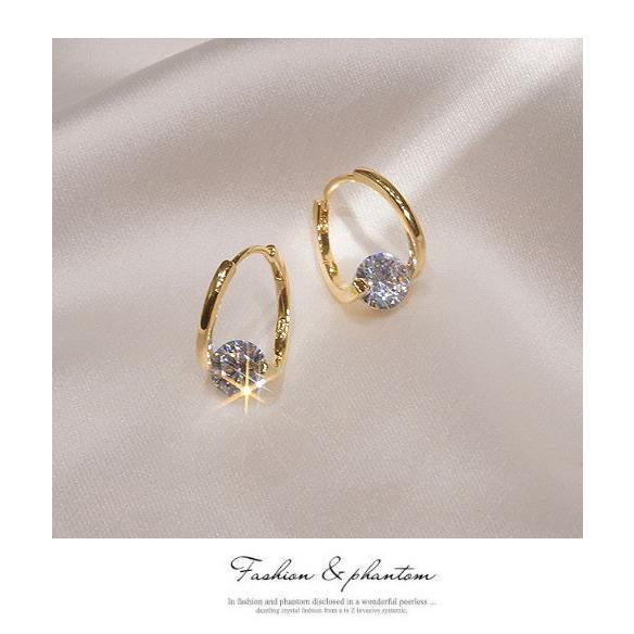 フープピアス レディース Gold 金色 アレルギー対応 CZダイヤモンド