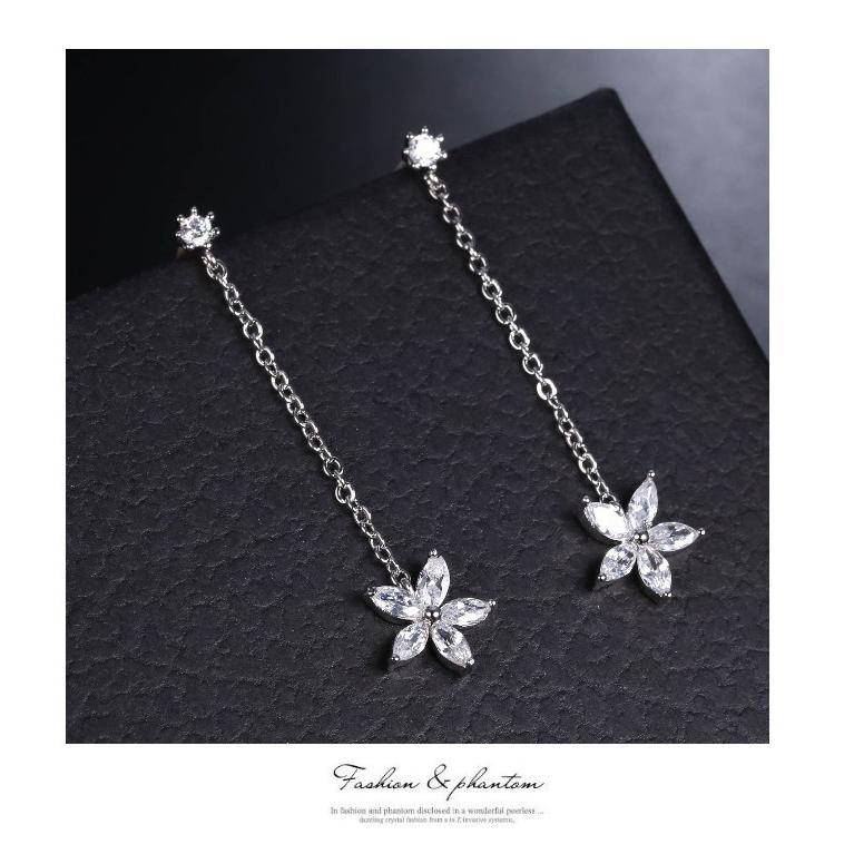 ボウブラウス※Sweet Pea ダイヤ パール ロングチェーン ピアス