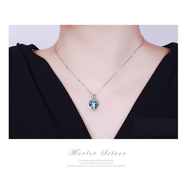 ネックレス レディース ペルシャンブルー ハート アレルギー対応 箱