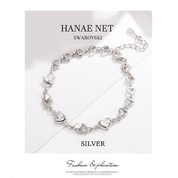 ブレスレット レディース プリンセスハート スワロフスキー SILVER