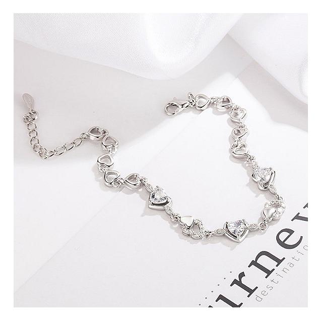 ブレスレット レディース プリンセスハート スワロフスキー SILVER