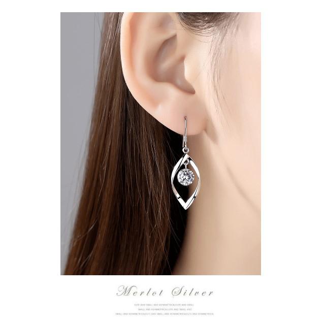 ピアス レディース CZダイヤモンド SILVER アレルギー対応 揺れる 20代
